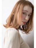 艶感アプリコットオレンジかきあげミディアム313X北浦和20代30代