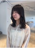 くすみブラウン×顔まわりレイヤー