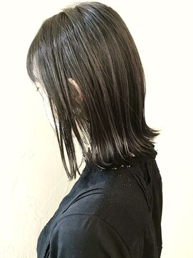 30代40代◎大人可愛いオリーブグレーハイライト外はねボブ