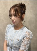 アップアレンジ お呼ばれヘア 顔周りアレンジ