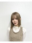 【ブリーチカラー/ダブルカラー】ミルクティーブラウン/ボブ