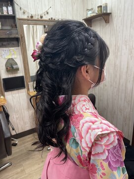 ヘアメイク エクルール(HairMake equroole) ハーフアップ　袴着付