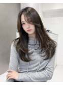 くびレイヤーボブルフネビージュ小顔ワンレンこなれミディ