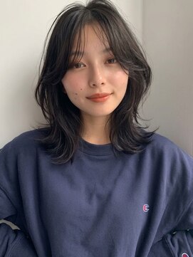 フレイムス ヘアアンドリラックス 戸田店(Frames hair&relax) 大人ミディアム20代30代40代◎前髪ありウルフレイヤー戸田