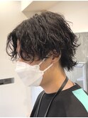 MEN’S/リバースセンターパート/ニュアンスパーマ/心斎橋
