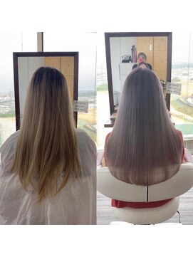 クラン ヘアーアンドスタジオ(CLAN hair & studio) シルバーベージュ#沖縄エクステ#エクステ#沖縄ハイトーン