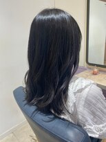 ネオリーブエクラ 上野御徒町店(Neolive eclat)&nbsp;韓国風ヘアーシースルーバングブルーブラックネビージュ青髪艶髪