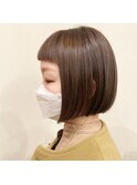 【favori 自由が丘】ハイライトくすみブラウンボブ