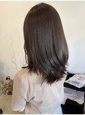 シースルーバングうる艶髪艶感似合わせカット美髪大人美人