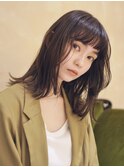ミディアムレイヤー/顔まわりレイヤー/レイヤーカット/銀座