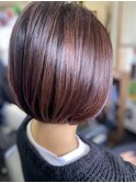 白髪ぼかしハイライト ピンクラベンダー 艶髪スタイル