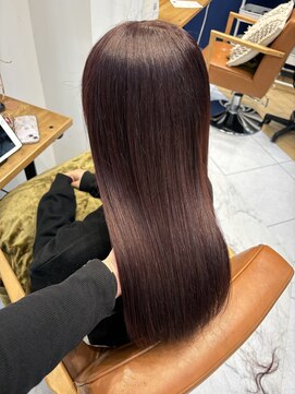 ユニ バイ マグ 長野店(Uni.by Mag) 20代30代40代ピンクアッシュ艶感ストレート透明感ナチュラル