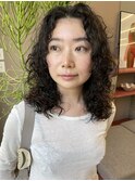 フレンチカジュアル小顔束感ウルフパーマレイヤー