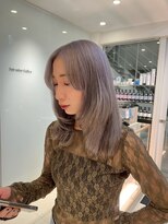 ガリカ 横浜(Gallica) ハイトーンラベンダーグレージュ×顔まわりレイヤー