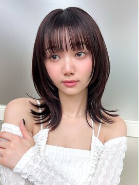 アフロート エル 大阪(AFLOAT L) 暗髪で出せるこなれ感！フェイスレイヤー×ナチュラルセミロング