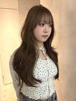 チル 福井駅前店(Chill)&nbsp;福井ブリーチなしダブルカラーヘーゼルベージュ韓国レイヤー艶髪