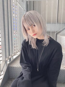 リアイス(Re:ICE) ミニウルフ/くすみブルー/流れるレイヤー/インナーハイライト