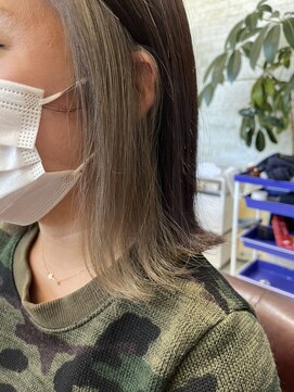 ラ メール ヘア デザイン(La mer HAIR DESIGN) インナーカラー/ベージュカラー×外ハネボブ