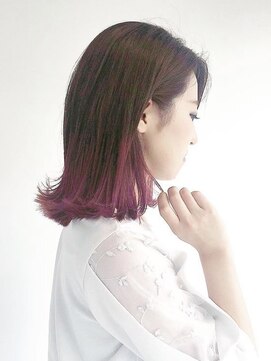 ザヘアメイクシェア(THE -HAIR MAKE SHARE-) 毛先で遊べる♪ピンクパープルの外ハネボブ