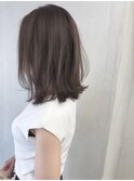 くびれミディアム_黒髪小顔オリーブグレーココアベージュ