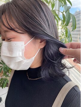 グーフィートーキョー 銀座(Goofy Tokyo) イヤリングカラー/ブルバイオレット/インナーカラーボブ