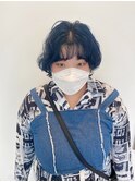 ショートパーマ/ネイビーブルー