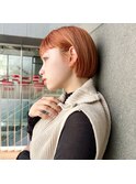 透明感暖色×束感ショート×シースルーバング×フレンチガーリ－