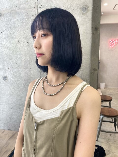 韓国暗髪レイヤースタイル姫カットボブ赤羽