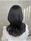 黒髪ネビージュ/小顔/透明感カラー/髪質改善/小顔/艶髪/秋色