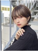 前髪あり小顔つや髪顔まわり簡単スタイリングショートボブS73