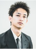 ビジネスパイキーショート社会人スーツ就活アップバング短髪黒髪