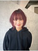 【石塚スタイル】ウルフカット×チェリーピンク