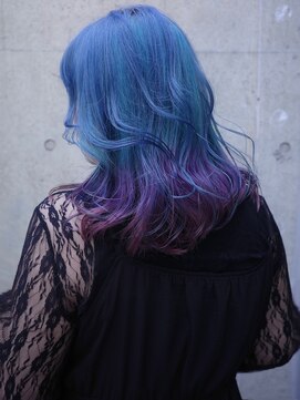 キャロルガーデンズ ボコカ 表参道(Carroll Gardens bococa) 【表参道】ユニコーンカラー、ケアブリーチ、ブルー、パープル