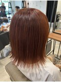 オレンジブラウン ブリーチなしダブルカラー 【北千住髪質改善】