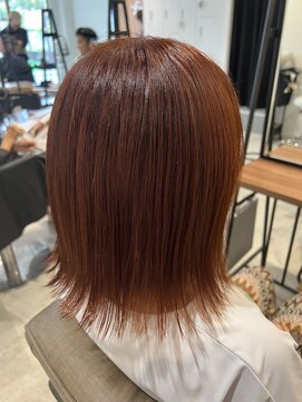 ケー 北千住(K.) オレンジブラウン ブリーチなしダブルカラー 【北千住髪質改善】