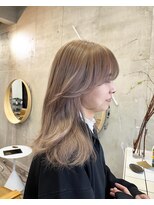 ソルトウォーター(SALT WATER)&nbsp;ミルキーベージュ/顔周りカット/ブリーチあり/恵比寿/代官山