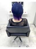 【percent枚方】ダブルカラー☆インディゴ×パープル