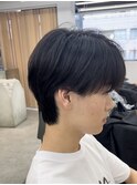 men'sメンズ髪質改善縮毛矯正ブリーチなしブルーブラック/横浜
