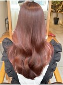 ピンクベージュロングレイヤーカット20代30代40代50代