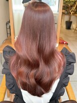 ルエ(rue) ピンクベージュロングレイヤーカット20代30代40代50代