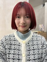 ミース(MIES)&nbsp;ぱつっとボブ/ボブ/レッドカラー/なんば/担当者平井