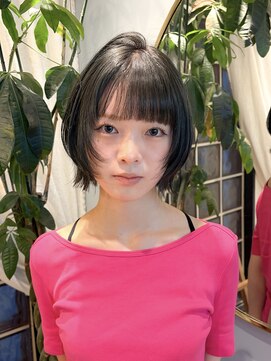 ロンドアジュール 横浜(Lond azur) レイヤーボブ/ミルクティーベージュ/髪質改善/顔周り/横浜