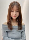 小顔 前髪 レイヤーカット グレージュ &nbsp;ハッシュカット"