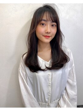 リコバイアフロート(riko by afloat) ナチュラルレイヤーワンカールロング斜めバング【riko荒木】