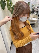 美容室 サワコ 国府店(SAWAKO) ミルクティーベージュ×インナーアプリコット