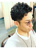 無造作パーマ!爽やかツーブロック黒髪カッコイイ