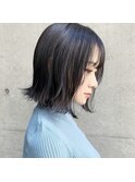 暗めでも透ける × ダークアッシュ × 肩ハネボブ