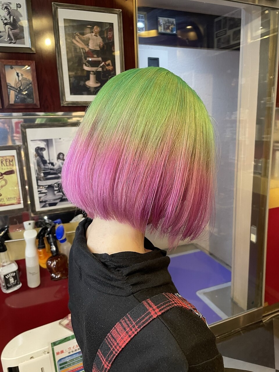 ピンク黄緑グラデーション：L191247648｜グリッツ (GLITZ)のヘア