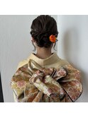 金箔で華やかにヘアセット