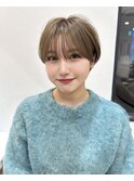 ダブルカラーショートボブインナーカラーハイライトケアブリーチ